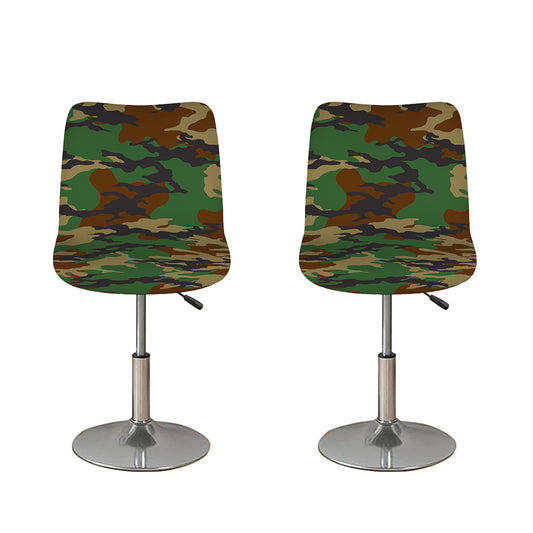 Green And Brown Camouflage Print Bar Stool Covers