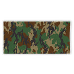 Green And Brown Camouflage Print Beach Towel
