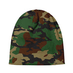 Green And Brown Camouflage Print Beanie