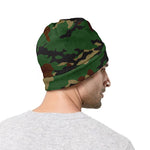 Green And Brown Camouflage Print Beanie