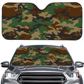 Green And Brown Camouflage Print Car Windshield Sun Shade
