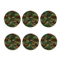 Green And Brown Camouflage Print Coaster Set