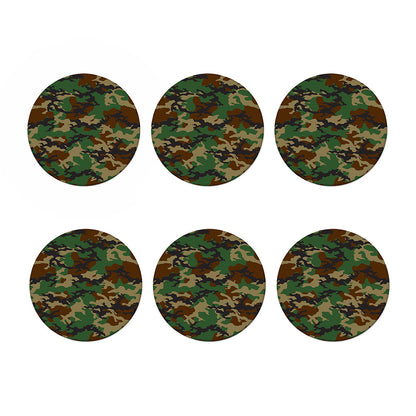 Green And Brown Camouflage Print Coaster Set
