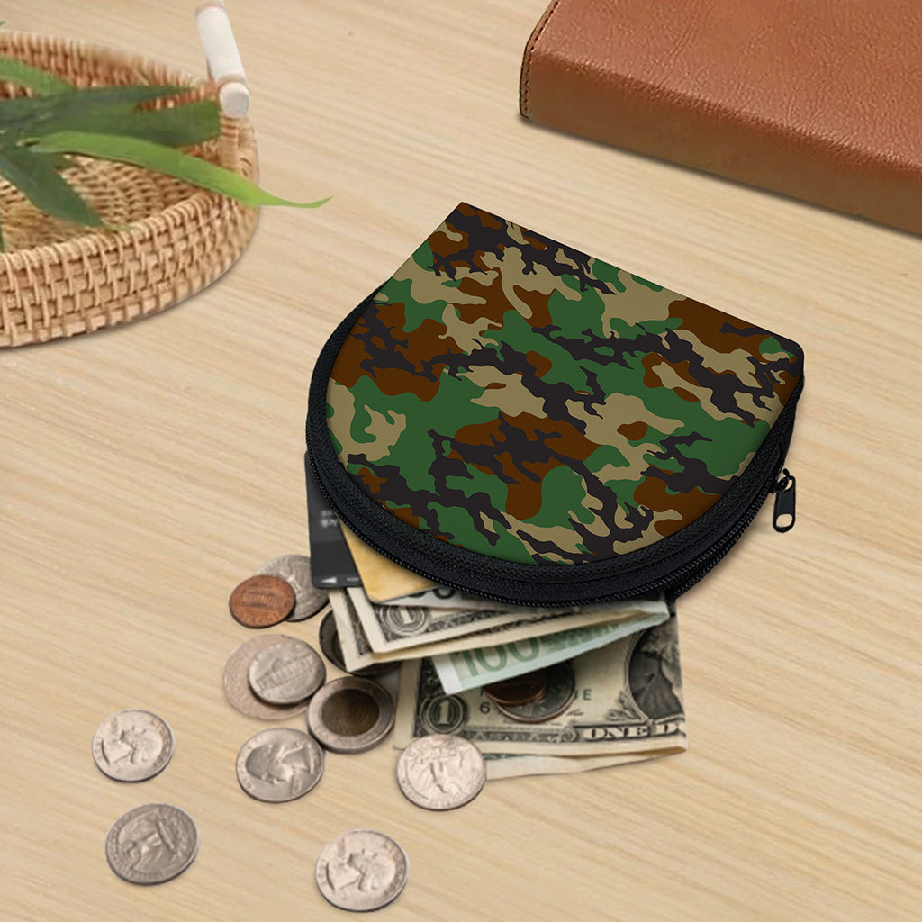 Green And Brown Camouflage Print Coin Purse