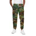 Green And Brown Camouflage Print Cotton Sweatpants