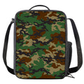 Green And Brown Camouflage Print Crossbody Lunch Bag