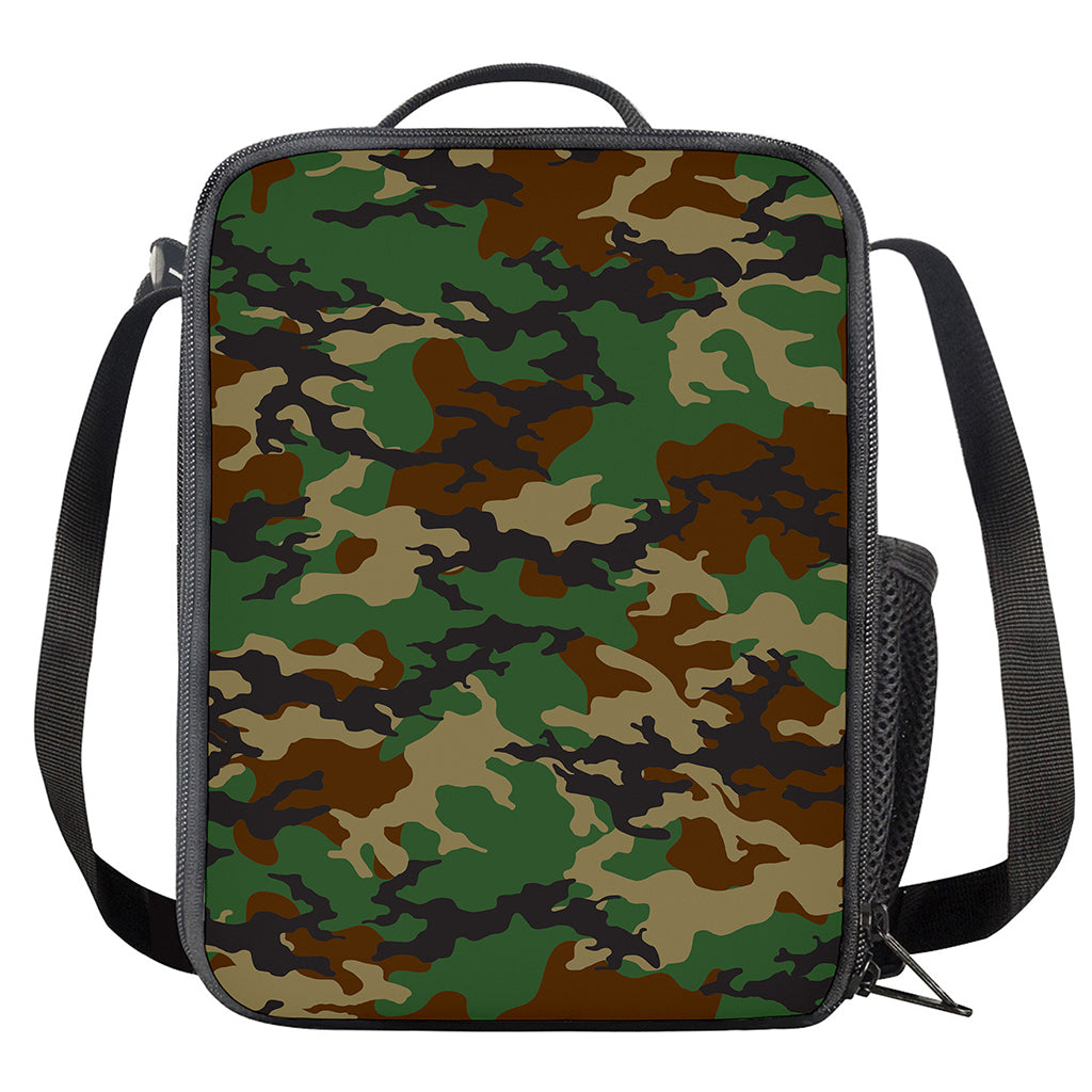 Green And Brown Camouflage Print Crossbody Lunch Bag