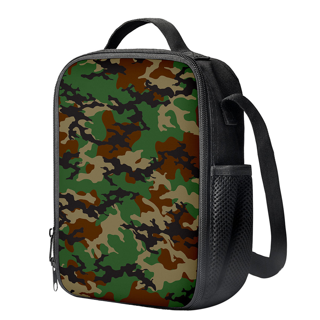 Green And Brown Camouflage Print Crossbody Lunch Bag