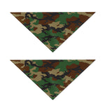 Green And Brown Camouflage Print Dog Bandana