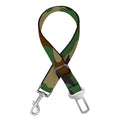 Green And Brown Camouflage Print Dog Seat Belt