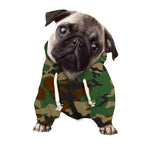 Green And Brown Camouflage Print Dog Zip Up Hoodie