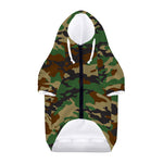 Green And Brown Camouflage Print Dog Zip Up Hoodie