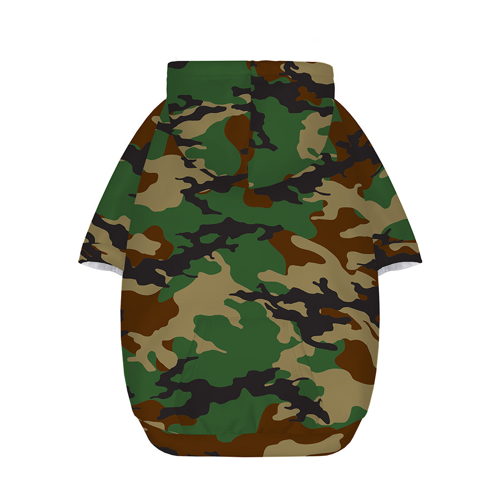 Green And Brown Camouflage Print Dog Zip Up Hoodie