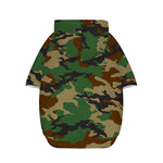 Green And Brown Camouflage Print Dog Zip Up Hoodie