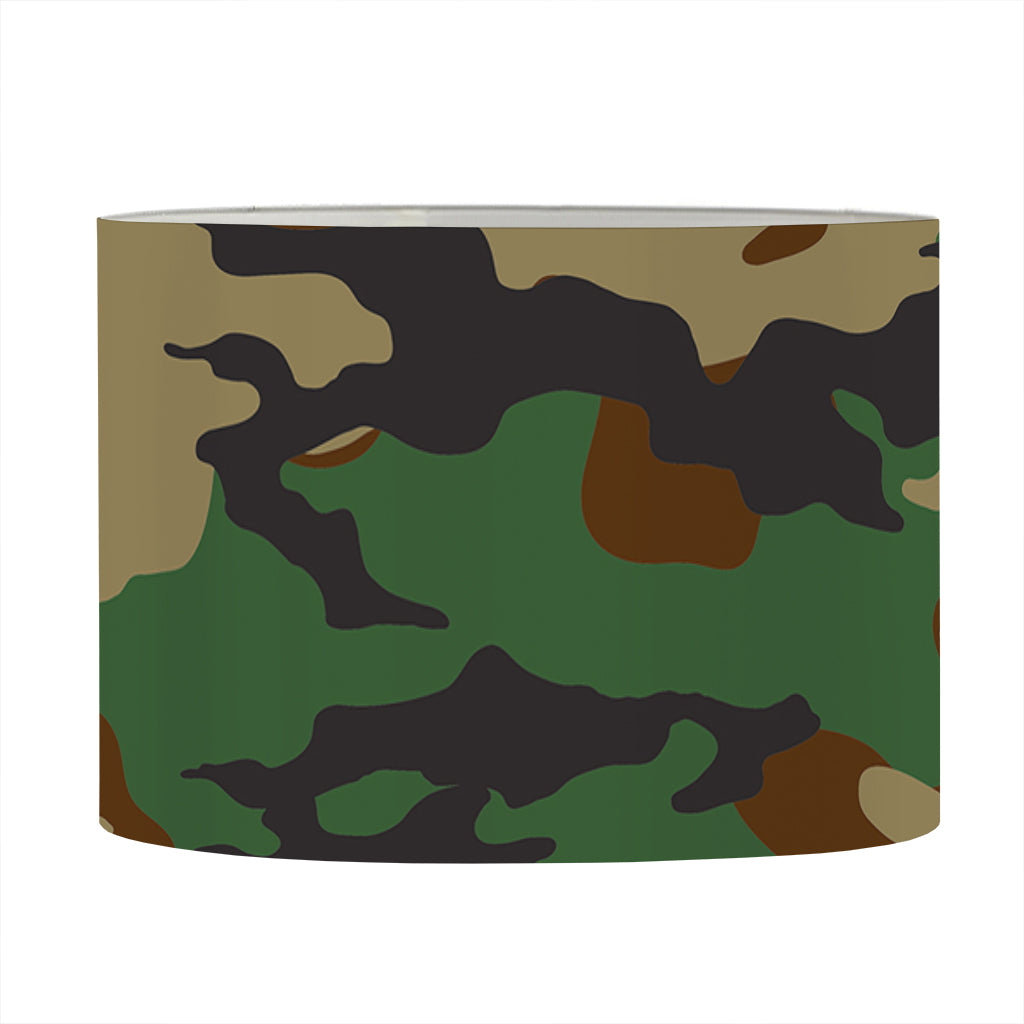 Green And Brown Camouflage Print Drum Lamp Shade