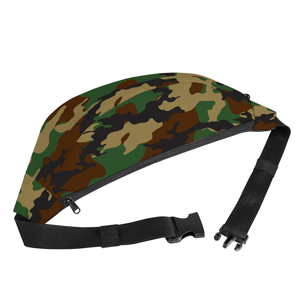 Green And Brown Camouflage Print Fanny Pack
