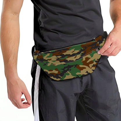Green And Brown Camouflage Print Fanny Pack