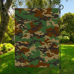 Green And Brown Camouflage Print Garden Flag