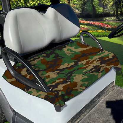 Green And Brown Camouflage Print Golf Cart Seat Cover