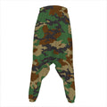 Green And Brown Camouflage Print Hammer Pants
