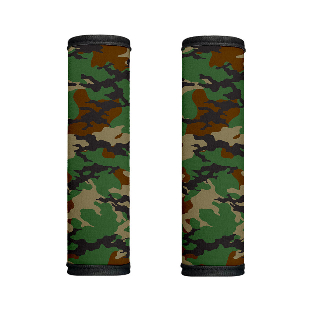 Green And Brown Camouflage Print Handle Covers