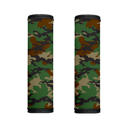Green And Brown Camouflage Print Handle Covers