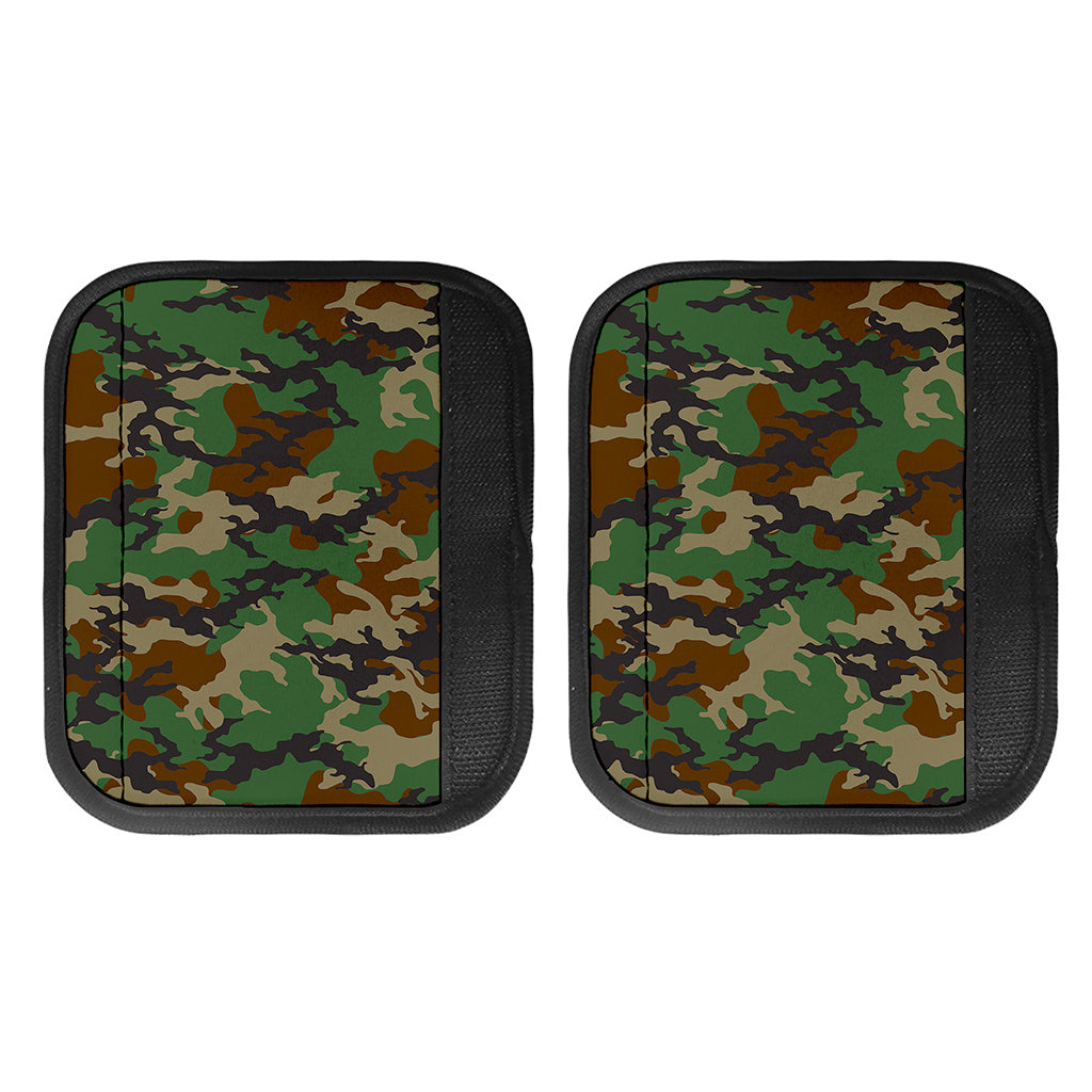 Green And Brown Camouflage Print Handle Covers
