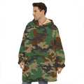 Green And Brown Camouflage Print Hoodie Blanket