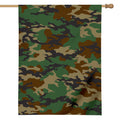 Green And Brown Camouflage Print House Flag