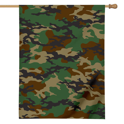 Green And Brown Camouflage Print House Flag