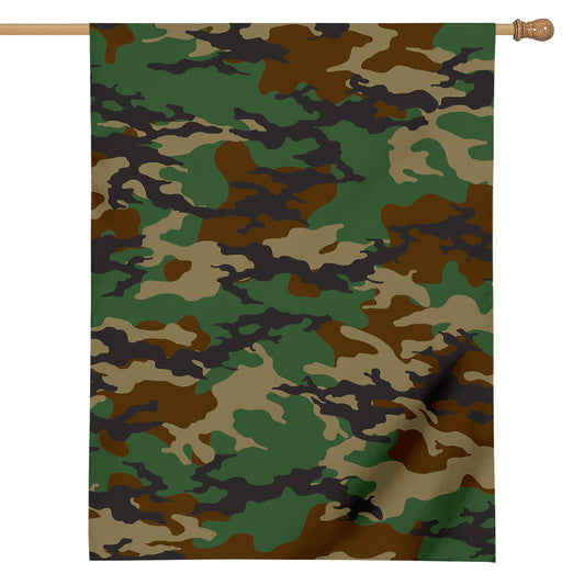 Green And Brown Camouflage Print House Flag