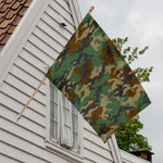Green And Brown Camouflage Print House Flag