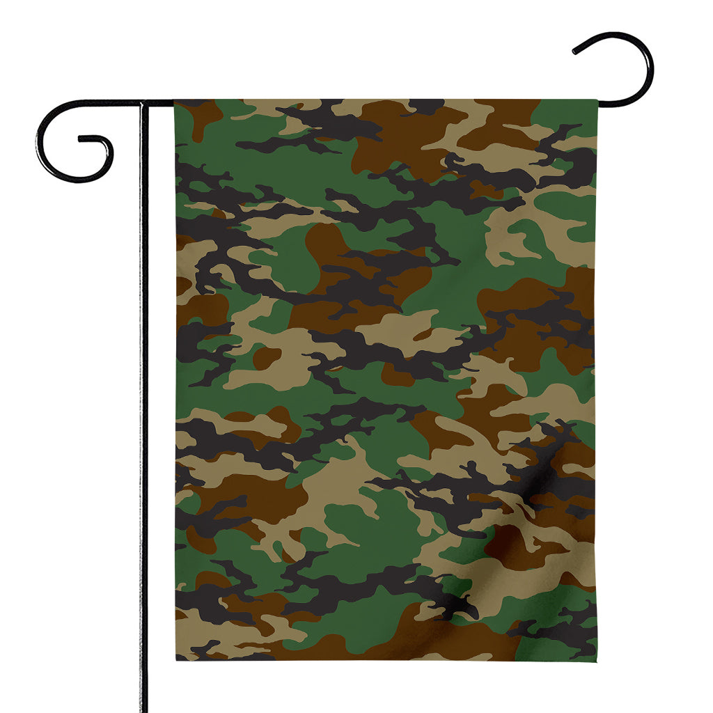 Green And Brown Camouflage Print House Flag