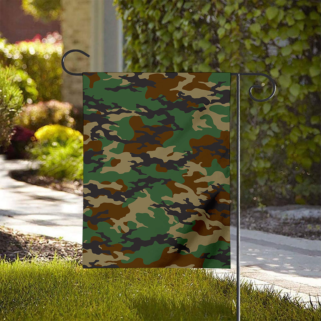 Green And Brown Camouflage Print House Flag