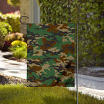 Green And Brown Camouflage Print House Flag