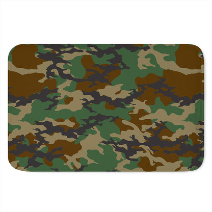 Green And Brown Camouflage Print Indoor Door Mat