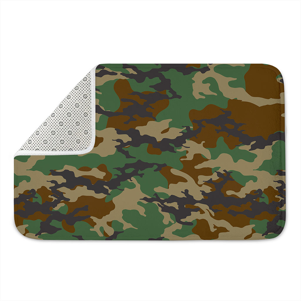 Green And Brown Camouflage Print Indoor Door Mat