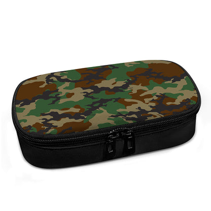 Green And Brown Camouflage Print Insulin Cooler Travel Case