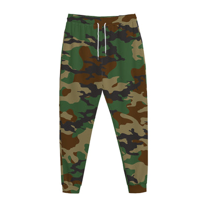 Green And Brown Camouflage Print Jogger Pants