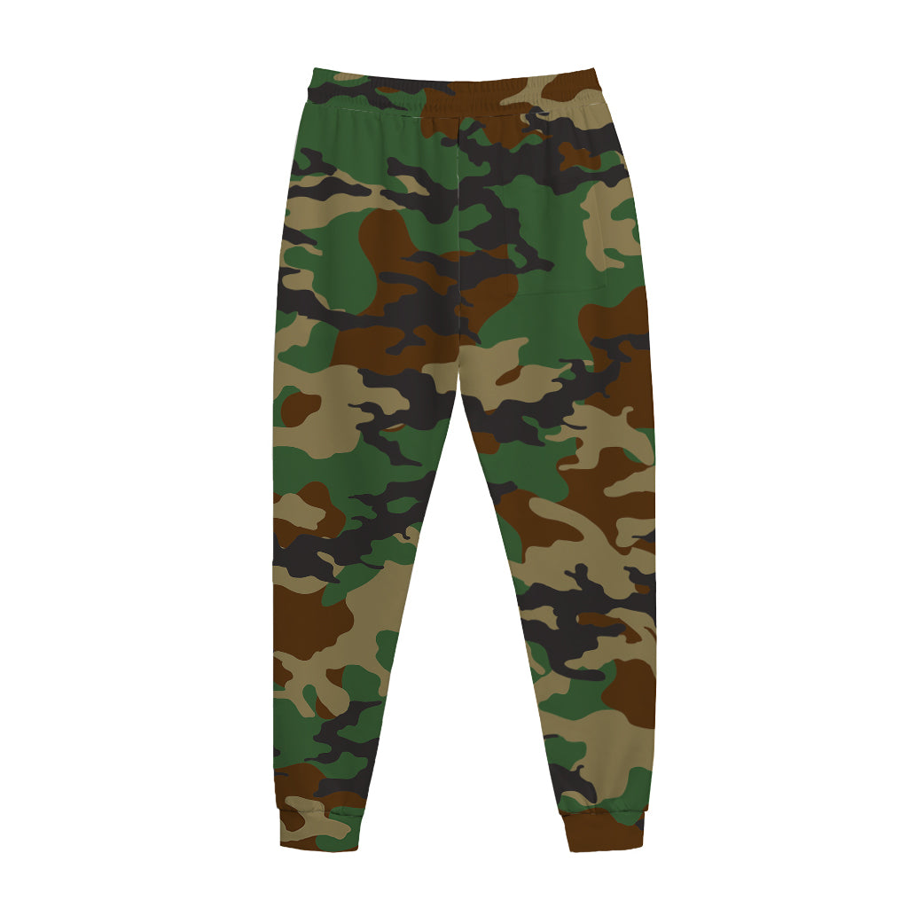 Green And Brown Camouflage Print Jogger Pants