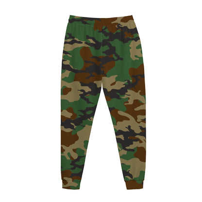 Green And Brown Camouflage Print Jogger Pants