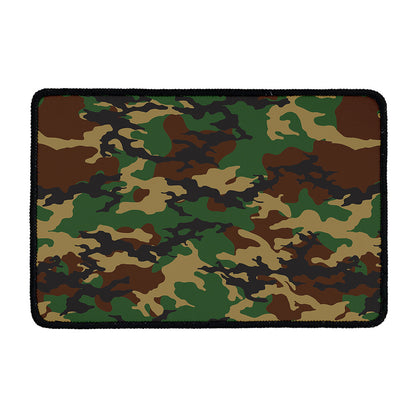 Green And Brown Camouflage Print Kitchen Mat