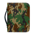 Green And Brown Camouflage Print Leather Bible Cover