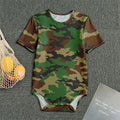 Green And Brown Camouflage Print Men's Bodysuit