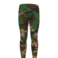Green And Brown Camouflage Print Men's Leggings