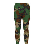 Green And Brown Camouflage Print Men's leggings