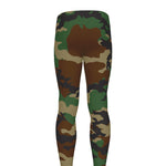 Green And Brown Camouflage Print Men's leggings
