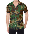 Green And Brown Camouflage Print Men's Shirt