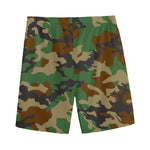 Green And Brown Camouflage Print Men's Sports Shorts