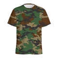 Green And Brown Camouflage Print Men's Athletic T-Shirt
